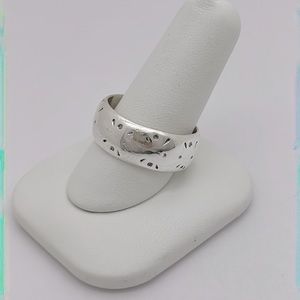 Sterling Silver 8.5mm Fancy Diamond Cut Wedding Band